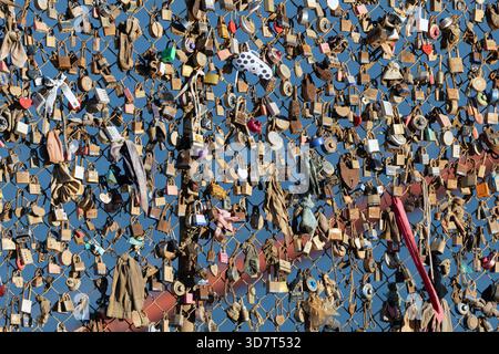 Love Locks on Fence in der Golden Gate National Recreation Area Stockfoto