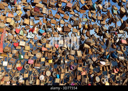 Love Locks on Fence in der Golden Gate National Recreation Area Stockfoto