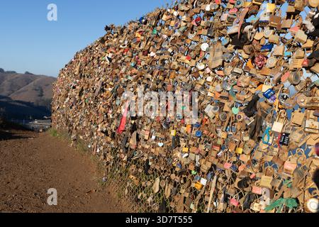 Love Locks on Fence in der Golden Gate National Recreation Area Stockfoto
