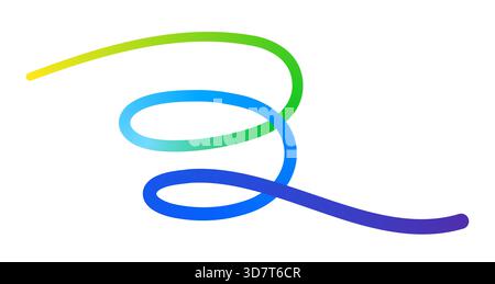 Abstrakter dynamischer Spiralverlauf glattes, farbenfließendes, gekrümmtes Design-Element. Stock Vektor