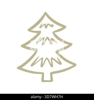 Tannenbaum Hand gezeichnete Linie Symbol Doodle Illustration. Stock Vektor