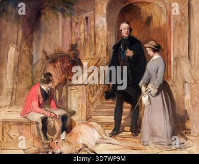 The Duke of Devonshire and Lady Louisa Egerton, Porträtgemälde in Öl auf Leinwand von Sir Edwin Landseer, um 1853 Stockfoto