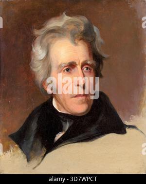 Andrew Jackson (1767–1845), Siebter Präsident der Vereinigten Staaten 1829–1837, Porträtgemälde in Öl auf Leinwand von Thomas Sully, 1845 Stockfoto