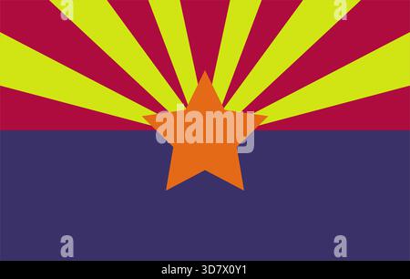 Arizona Karte Flagge Stock Vektor