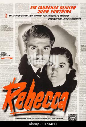 JOAN FONTAINE und LAURENCE OLIVIER in REBECCA (1940), Regie ALFRED HITCHCOCK. Bild: Selznick International Pictures / Album Stockfoto