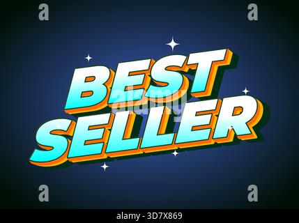 Ein lebendiges Grafikdesign mit dem Bestseller in kräftiger, farbenfroher Schriftart und einem sternenklaren Hintergrund Stock Vektor