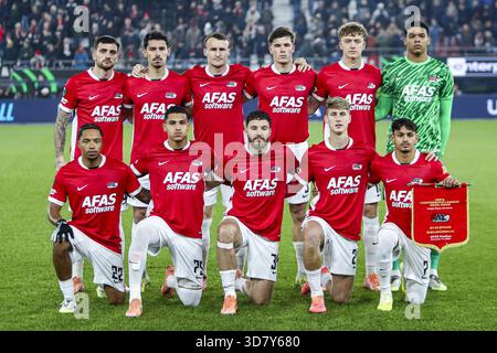 Alkmaar, Niederlande. November 2025. ALKMAAR, 27.11.2025, AFAS-Stadion, Saison 2025/2026, UEFA Europa Conference League, dritte Qualifikationsrunde, Spiel zwischen AZ und Shelbourne, Teampicture von AZ Alkmaar Credit: Pro Shots/Alamy Live News Stockfoto