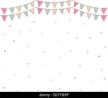 Vektor-Hintergrund mit Party-Fahnen und Punkten Stock Vektor
