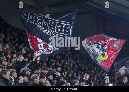Alkmaar, Niederlande. November 2025. ALKMAAR, 27.11.2025, AFAS Stadium, Saison 2025/2026, UEFA Europa Conference League, dritte Qualifikationsrunde, Spiel zwischen AZ und Shelbourne, AZ Suporters Credit: Pro Shots/Alamy Live News Stockfoto