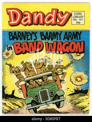 Vintage-Kopie, Vorderseite, der Dandy Comic Library (monatlich) Serie Nr. 151. Barney's Barmy Army in Band Wagon, veröffentlicht 1989. GROSSBRITANNIEN Stockfoto