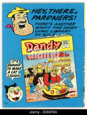 Vintage-Kopie, Vorderseite, der Dandy Comic Library (monatlich) Serie Nr. 151. Barney's Barmy Army in Band Wagon, veröffentlicht 1989. GROSSBRITANNIEN Stockfoto