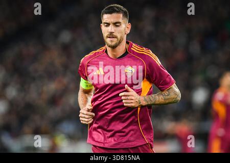 Rom, Italie. November 2025. Lorenzo PELLEGRINI von AS Roma während der UEFA Europa League, League-Phase, MD5, Fußballspiel zwischen AS Roma und FC Midtjylland am 27. November 2025 im Stadio Olimpico in Rom, Italien - Foto Massimo Insabato/Matthieu Mirville/DPPI Credit: DPPI Media/Alamy Live News Stockfoto