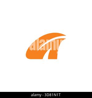 Buchstabe ein kleiner, einfacher Kurven Swoosh Motion Logo Vektor Stock Vektor