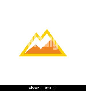 Gelbgoldener Logo-Vektor des Bergenergiesymbols Stock Vektor