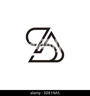 Letter sa Simple Linked Infinity Overlap Logo Vektor Stock Vektor