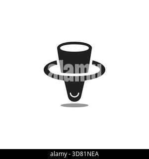 Lächeln Sie miserable Menschen mit Hut Silhouette Logo Vektor Stock Vektor