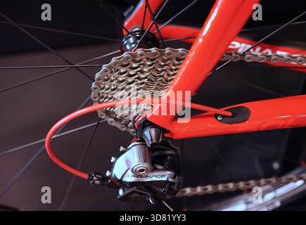 Nahaufnahme von Fahrradteilen Stockfoto