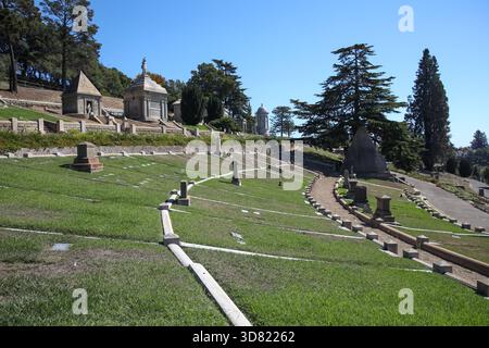 Auf dem Mountain View Cemetery in Oakland ist ein Bild zu sehen. (Foto: Apolline Guillerot-Malick / SOPA Images/SIPA USA) Stockfoto