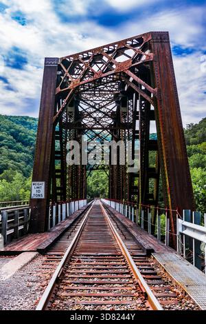 Chesapeake and Ohio Railway New River Bridge in Thurmond, West Virginia. Stockfoto