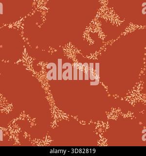 Terrakotta Floral Branch Trail Flow Stock Vektor