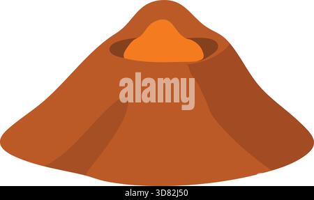 Ein niedriger, breiter, schildförmiger Vulkan mit einem glühenden zentralen Kraterbecken. Stock Vektor