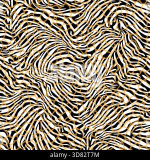 Eleganter Tiger mit goldener Textur, Zebra. Kreatives, luxuriöses goldenes Design im Hintergrund. Stock Vektor