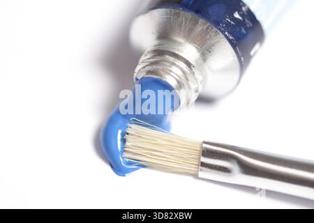 Nahaufnahme der Acrylfarbe Stockfoto