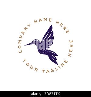 Kolibri oder Colibri Vogel Logo Design Abzeichen Emblem Aufkleber Illustration Logo Design Vektor Stock Vektor