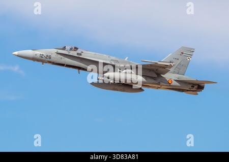Avión de Combat F-18M del Ala 12 del Ejército del Aaire y del espacio de España Stockfoto