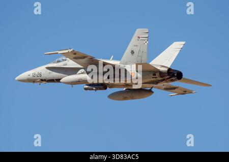 Avión de Combat F-18M del Ala 12 del Ejército del Aaire y del espacio de España Stockfoto
