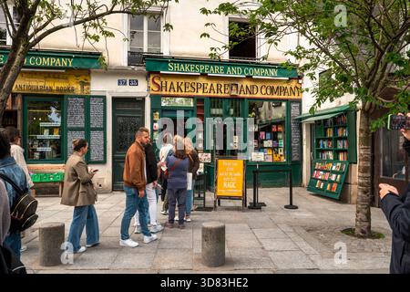 Paris Frankreich englischsprachige Buchhandlung Shakespeare and Company Stockfoto