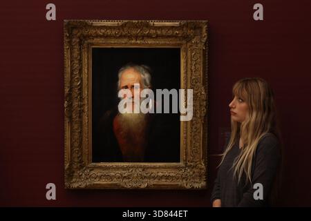 Sotheby’s, London, Vereinigtes Königreich. 28. November 2025. Sir Peter Paul Rubens’ Porträtstudie über einen alten Mann, eine überzeugende Studie über Alter und Anwesenheit, die auf 1 bis 1,5 Millionen Pfund geschätzt wird, wird während eines Fotobesuchs bei Sotheby’s vorgestellt Stockfoto