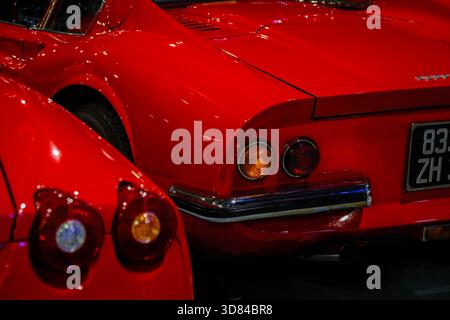 Ferrari Heritage: Dino 246 GT und F430 Side-by-Side-Rückleuchten Stockfoto