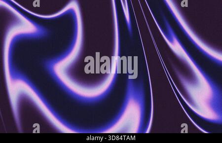 Lebendiger abstrakter Hintergrund mit leuchtenden lila und blauen Neonlinien für flüssige Bewegungen Stockfoto