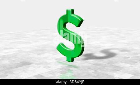 USD-Währung US-Geldsymbol. Abstraktes Konzept 3D-Symbol. Stockfoto