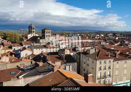 Issoire City. St. Austremoine Kirche. Puy de Dome. Auvergne. Frankreich. Europa Stockfoto