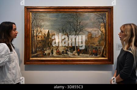 Vorschau der Gemälde des alten Meisters und des 19. Jahrhunderts in Sotheby's Bond Street London. Die Abendauktion findet am 3 . Dezember 2025 statt . Stockfoto