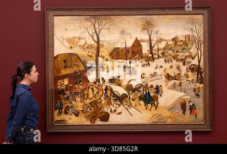 London, Großbritannien. November 2025. The Census at Bethlehem von Pieter Brueghel the Younger, schätzte £3.000.000 - 5.000.000 GBP Höhepunkte von seinem zweitwertvollsten Old Masters Sale in 13 Seasons in Sothebys, London. Darunter auch Gemälde aus dem 19. Jahrhundert. Der Verkauf findet am 3. Dezember statt. Credit: Mark Thomas/Alamy Live News Stockfoto