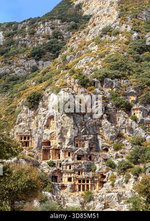 Lykische Gräber in Demre (Myra). Türkei Stockfoto