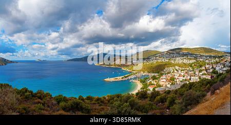 Panorama der Bucht von Kalkan. Türkei Stockfoto