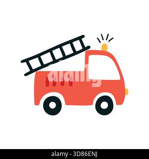 Rote Feuerwehrauto Notfall-Vektor-Illustration Stock Vektor