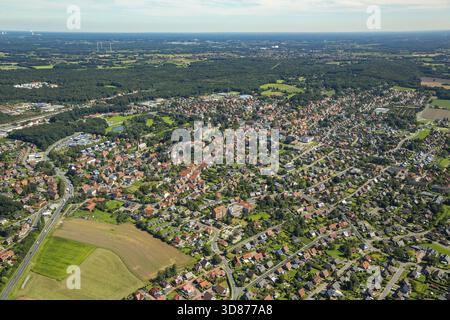 Schloss Bentheim, Pulverturm, Stadtübersicht, Schlosspark, Bad Bentheim, Niedersachsen, Deutschland, DE, Europa, Luftaufnahme, Vogelperspektive, Luftfotogr Stockfoto