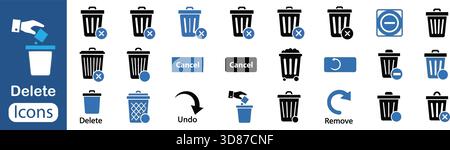 Trash can icons isolated on transparent background Stock Vektor