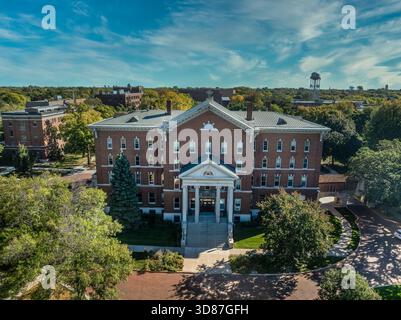 Luftaufnahme der Derham Hall an der St. Catherine University private katholische Hochschule für Frauen in Saint Paul, Minnesota Stockfoto