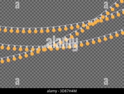 Leuchtende dekorative Lichterketten schaffen festliche Atmosphäre Stock Vektor