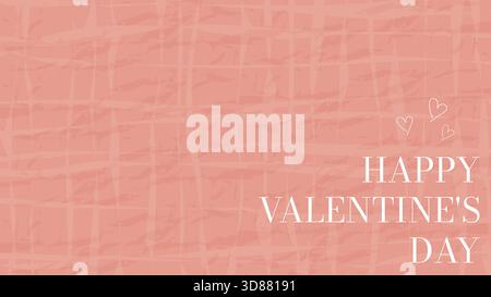 Happy Valentines Day – Rosa Strukturierter Hintergrund – Minimal Greeting. Stock Vektor