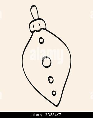 Ein blattförmiges Ornament zeichnet sich durch einen glatten Umriss und einfache Punktmuster aus. Das Design spiegelt einen minimalistischen Stil wider, perfekt für moderne Einrichtung. Der Orname Stock Vektor