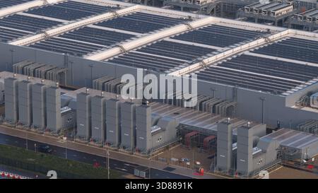 Luftaufnahme: Winschoten Data Center und KI-Computing-Nachfrage. Stockfoto