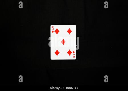 Vollständiger Satz Pokerkarten - fünf Diamanten Stockfoto