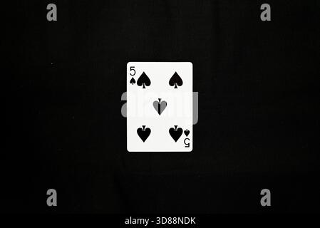Vollständiger Satz Pokerkarten - fünf Pik Stockfoto